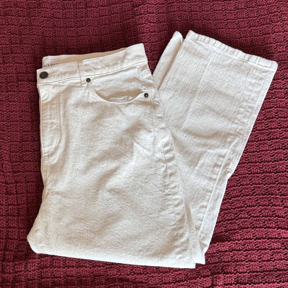 LOFT Cream Straight Leg Women's Jeans
